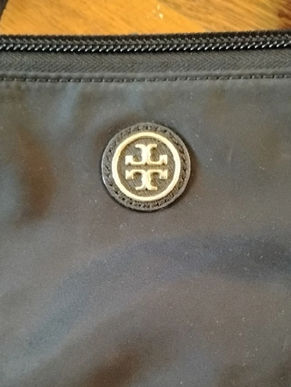 Tory Burch Black Nylon Tote with Logo Medallion